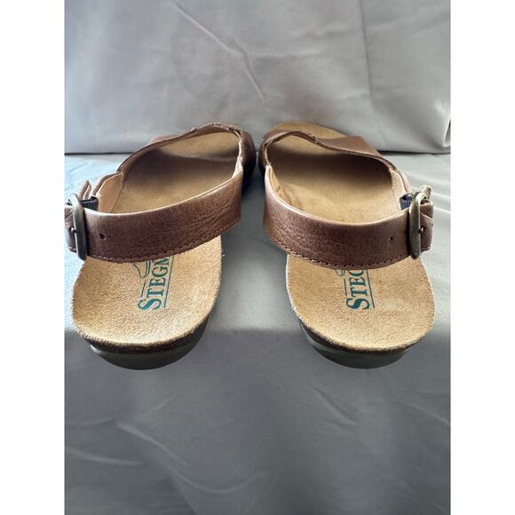 Stegmann Leather Slingback Comfort Sandals Brown Made in Portugal Size 7 - Picture 7 of 7